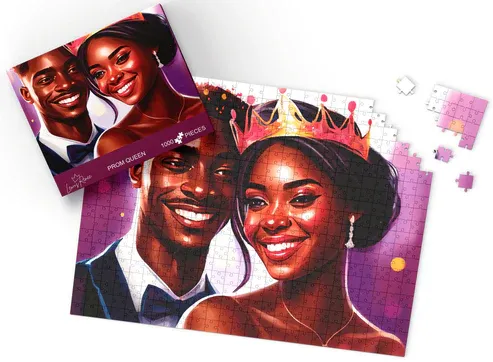 Photo 1 of Black Family Puzzle Adventure: African American 1000-Piece Jigsaw – Celebrate African Beauty (Prom Queen)
