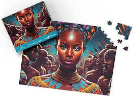 Photo 1 of frican Puzzle Adventure: 1000 Piece Black Woman Puzzle by LewisRenee Jigsaw, Explore The Richness of African Art & History with A Relaxing & Mind-stimulating Activity for Adult