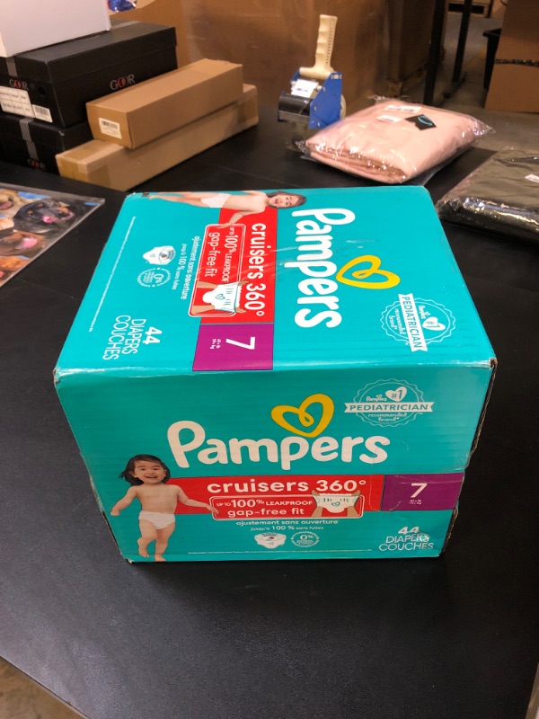 Photo 2 of Diapers Size 7, 44 Count - Pampers Pull On Cruisers 360° Fit Disposable Baby Diapers with Stretchy Waistband, Super Pack (Packaging May Vary) Size 7 (Pack of 44)