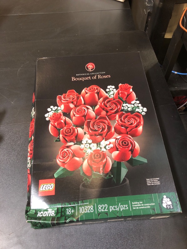 Photo 2 of LEGO Icons Bouquet of Roses, Home Décor Artificial Flowers, Gift for Her or Him for Anniversary and Valentine’s Day, Botanical Collection, (NEW, MINOR DAMAGE TO BOX)