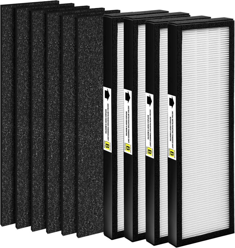 Photo 1 of FCFMY 4 Packs FLT4825 True HEPA Filter B Replacement Compatible with AC4825 AC4300 AC4800 AC4900 AC4850, 4 HEPA Filter and 6 Carbon Pre Filters
