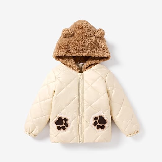 Photo 1 of PATPAT Toddler Baby Boy Bear Ear Cute Winter Warm Puffer Thick Hooded Down Jacket Coat 4-5 Years
