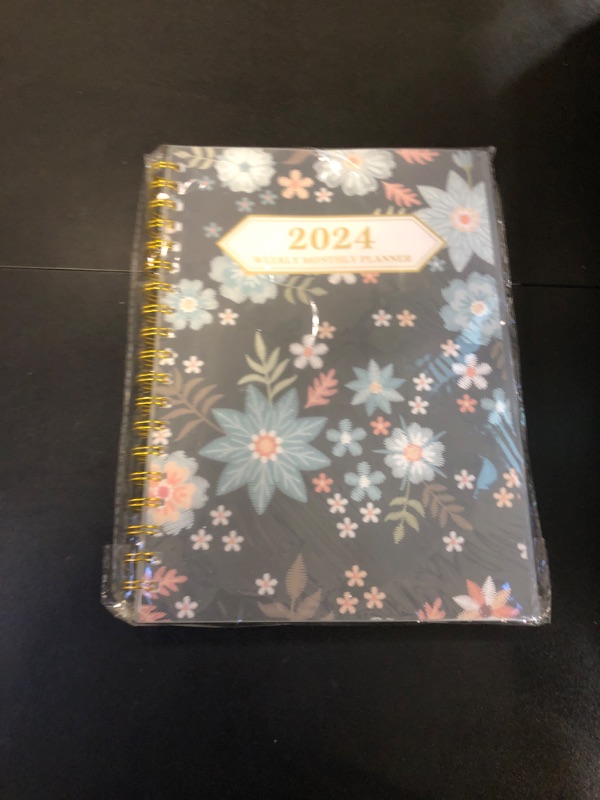 Photo 2 of Ymumuda Planner 2024, 12-Month Planner from JAN.2024 to DEC.2024, 7" X 10", Weekly Monthly Planner 2024 with Waterproof Cover, Sticky Index Tabs, Large Writing Blocks, Floral 02
