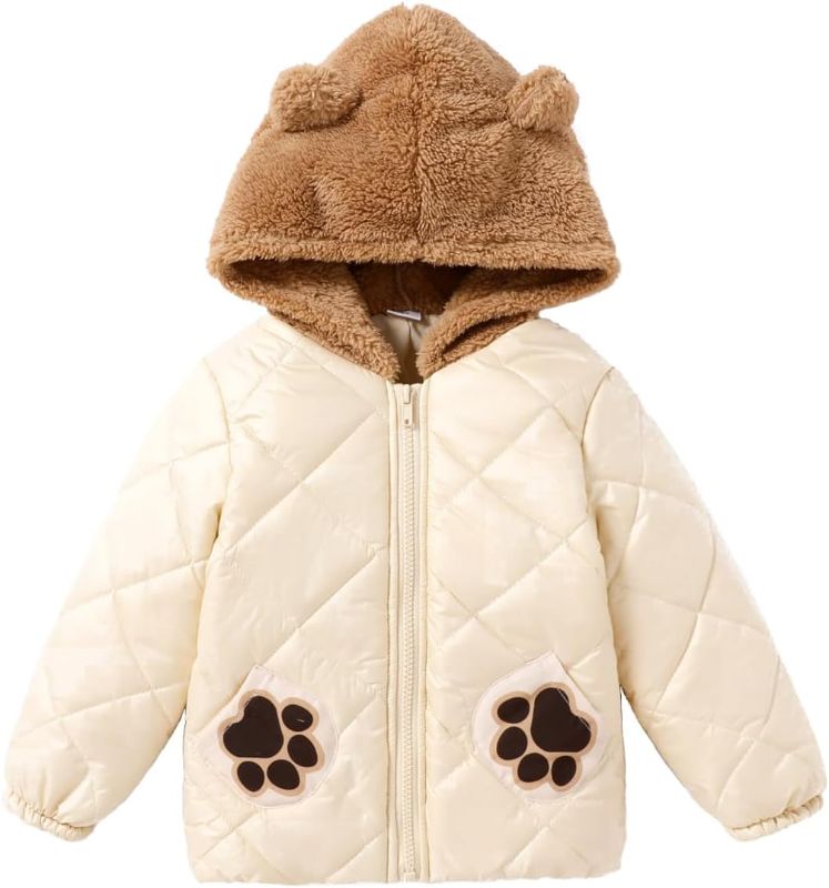 Photo 1 of PATPAT Toddler Baby Boy Bear Ear Cute Winter Warm Puffer Thick Hooded Down Jacket Coat 5-6 Y OLD 