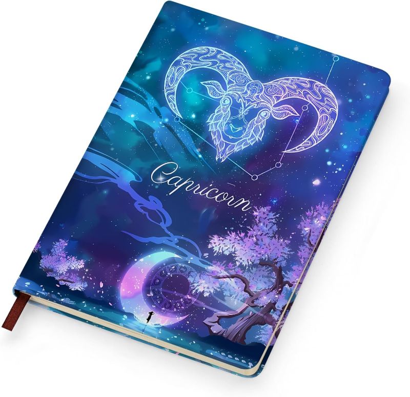Photo 1 of RSRXEDL Horoscope Journal?12 Constellations Leather Notebook?Horoscope Lover Gifts?Horoscope Notebook Journal With Starry Night Sky (Capricorn)
