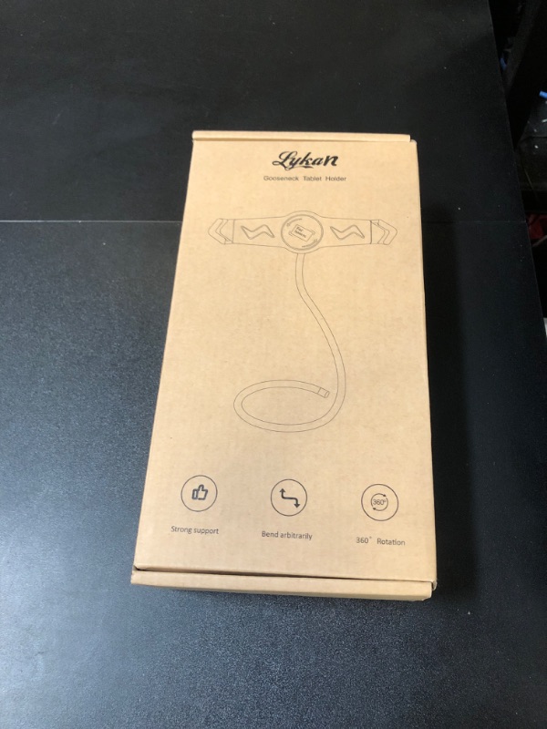 Photo 1 of LYKAN Gooseneck Tablet Holder, Tablet Stand: Flexible Arm Clip Tablet Mount Compatible with iPad Mini Pro Air, Switch, Galaxy Tabs