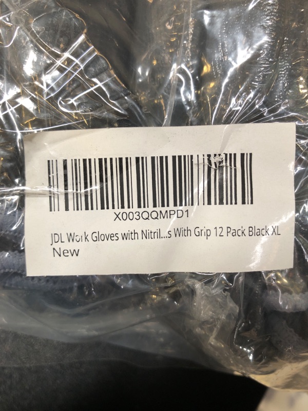 Photo 2 of WORK GLOVES 12  PACK SIZE XL BLACK 