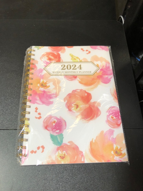 Photo 2 of Ymumuda Planner 2024, 12-Month Planner from JAN.2024 to DEC.2024, 7" X 10", Weekly Monthly Planner 2024 with Waterproof Cover, Sticky Index Tabs, Large Writing Blocks, Floral 07