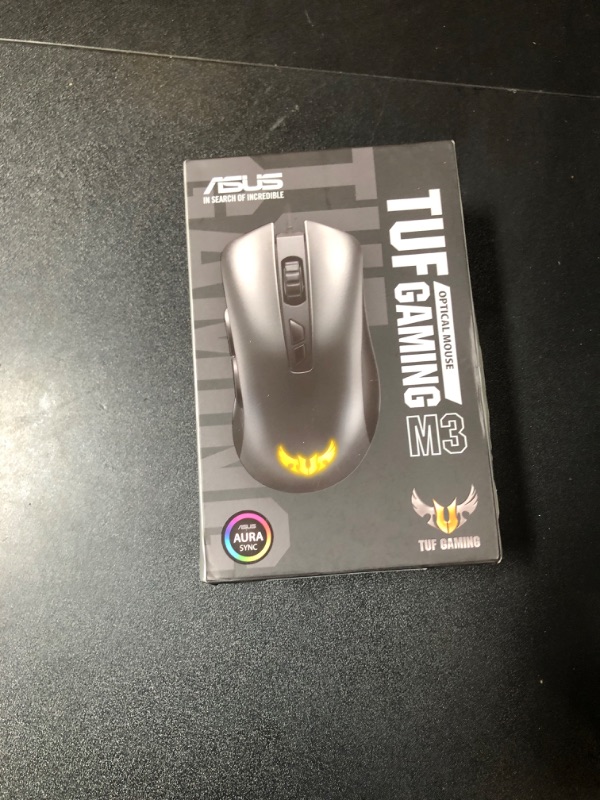 Photo 2 of ASUS Optical RGB Gaming Mouse - TUF M3 | Ergonomic, Lightweight Right-Handed Wired Gaming Mouse for PC | 7000 DPI Gaming-Grade Optical Sensor | Omron Switches | 7 Buttons | Aura Sync RGB Lighting (FACTORY SEALED)