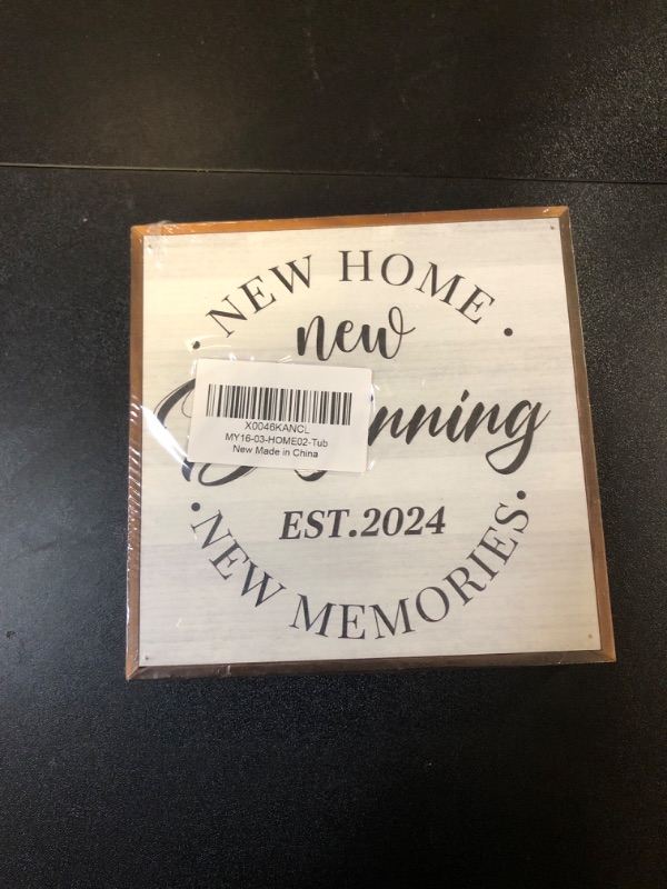 Photo 2 of 2024 Housewarming Gift New Home Decor Rustic New House Gift Ideas for New House 2024 Wood Sign Home Sweet Home Sign Desk Shelf Farmhouse Room Decorations 5 X 5 Inch
