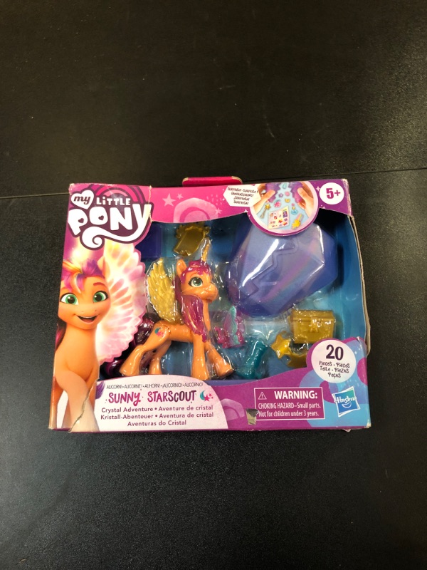 Photo 2 of My Little Pony: A New Generation Movie Crystal Adventure Alicorn Sunny Starscout - 3-Inch Alicorn-Style Toy, Surprise Accessories, Bracelet