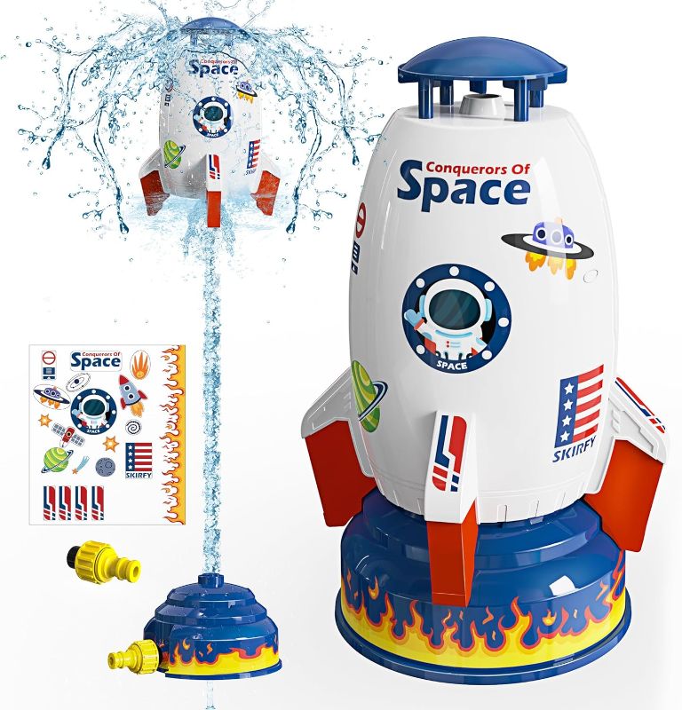 Photo 1 of 
Sprinkler Rocket Launcher Outdoor Water Toys for Kids, Rocket Design Water Powered Liftoff 9-16ft & Spin, Summer Garden Water Play Toys & Birthday Gift for Girls Boys Age 3-12 Year Old ?White?
