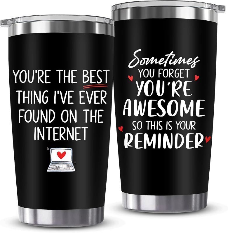 Photo 1 of  Valentine Day Gifts for Him, Boyfriend, Men - Boyfriend Gifts - Romantic Valentines Gifts for Husband, Her, BF - Anniversary I Love You Gifts for Him, Birthday Present Ideas - Tumbler Cup
