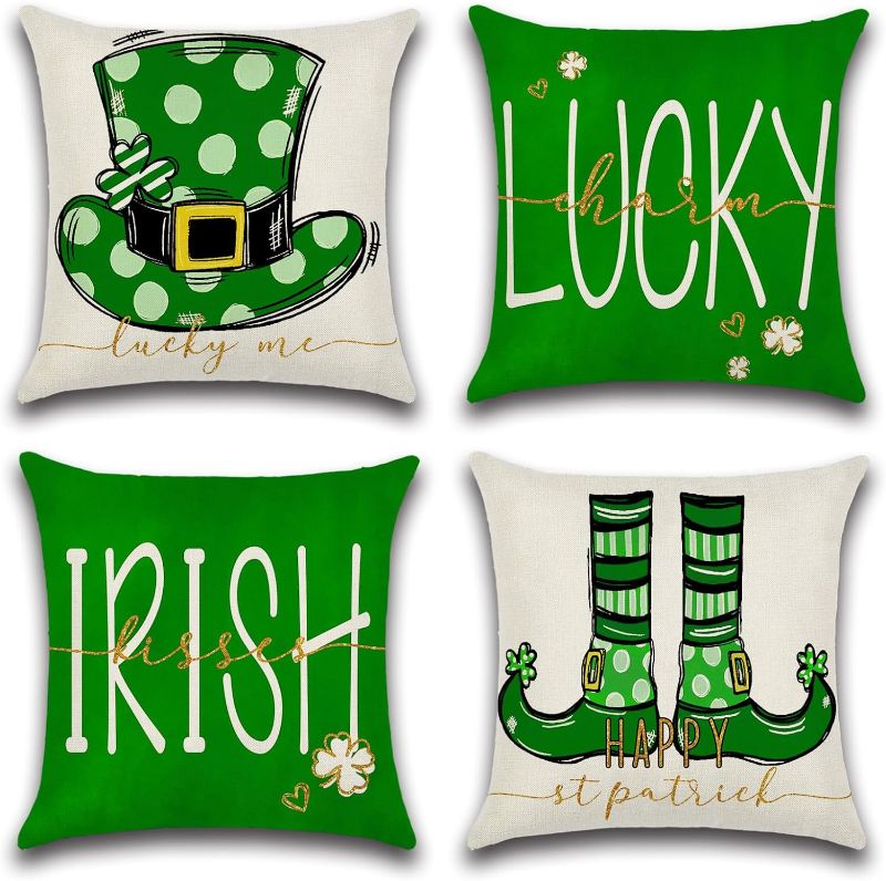 Photo 1 of St. Patrick's Day Pillow Covers 18x18 inch Throw Pillow Covers Decorative Pillow Covers for Farmhouse Home Decor Sofa Couch Bed Bedroom Living Room (Lucky Irish) 4PCS
2  PACK
