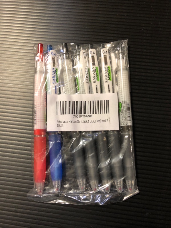 Photo 1 of Zebra sarasa Mark on Gel ink 0.4mm ballpoint pens ink color (5 Black,1 Blue,1 Red) total 7
