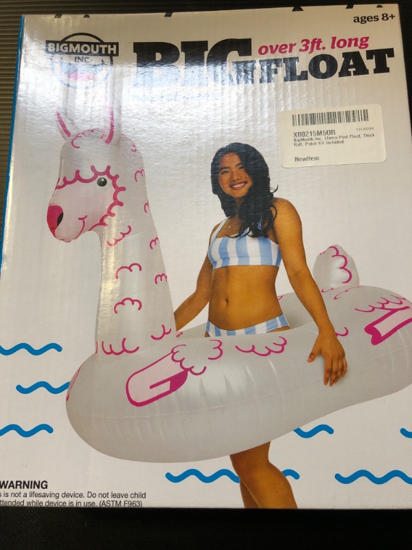 Photo 2 of BigMouth Inc. Llama Pool Float, Thick Vinyl Raft, Patch Kit Included