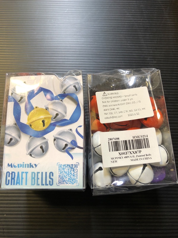 Photo 1 of 2pc MCPINKY Halloween Jingle Bells, 48PCS Small Bells 1 Inch Craft Bells for DIY Halloween Decor Collar
