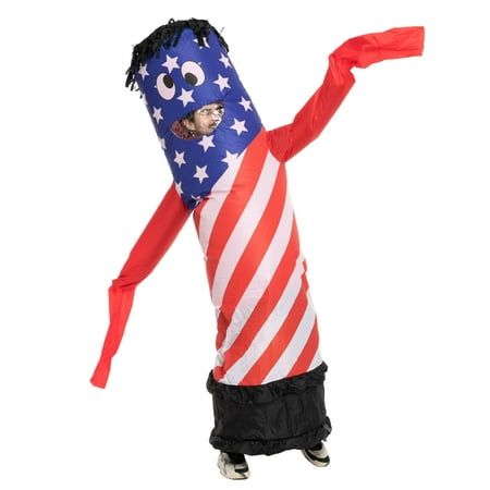 Photo 1 of One Size Spooktacular Creations Inflatable Costumes for Adult American Flag Air Dancer Tube Man Wavy Arm Guy Costumes with Blower for 4th of July Celebration
