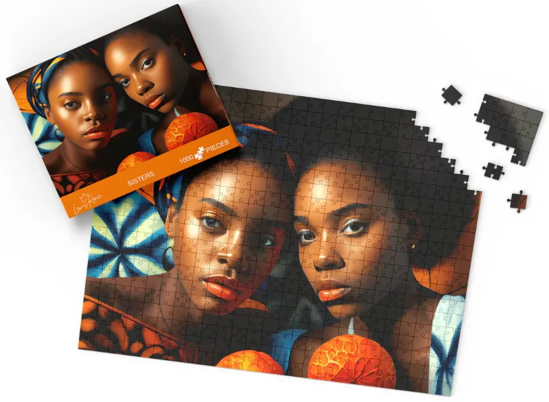 Photo 1 of Delightful African American Art: Black Puzzles for Adult Enthusiast (Sisters)
