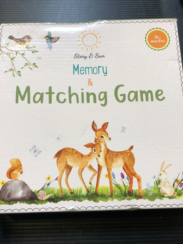 Photo 2 of Story & Sun Memory Matching Game with 12 Designs. Wooden Memory Games for Kids Ages 4-8. Toddler Matching Game, Memory Game and Concentration Game for 1 or 2-4 Players.