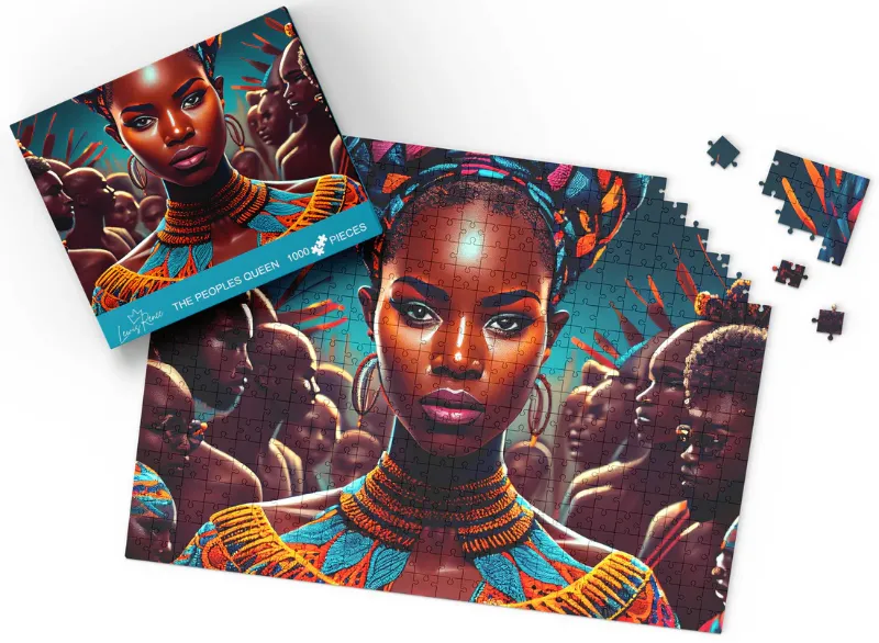 Photo 1 of Journey into African Art & History: LewisRenee 1000 Piece Puzzle (The Peoples Queen)
