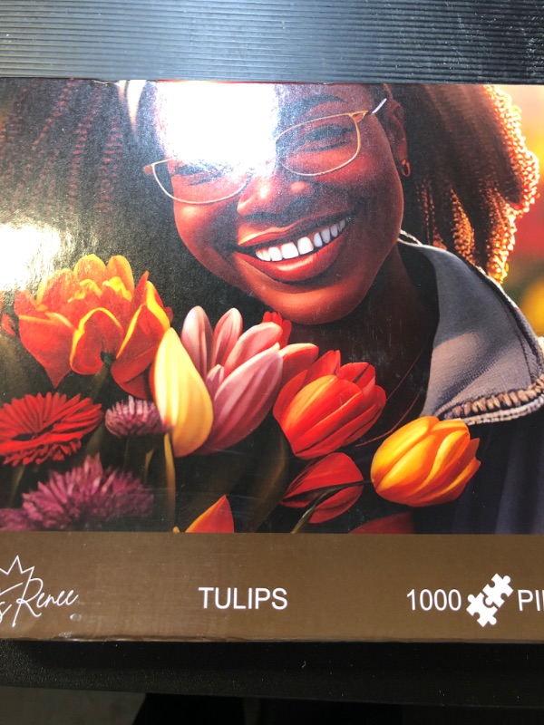 Photo 2 of Black Creativity: LewisRenee's African American Artistry Jigsaw - 1000 Piece Puzzle (Tulips)

