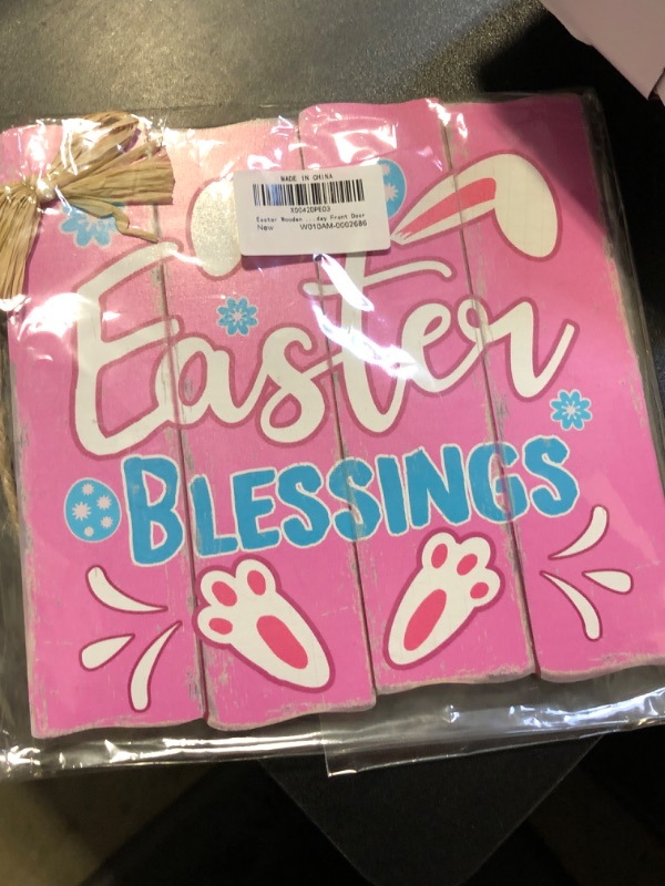 Photo 1 of easter blessings pink sign 