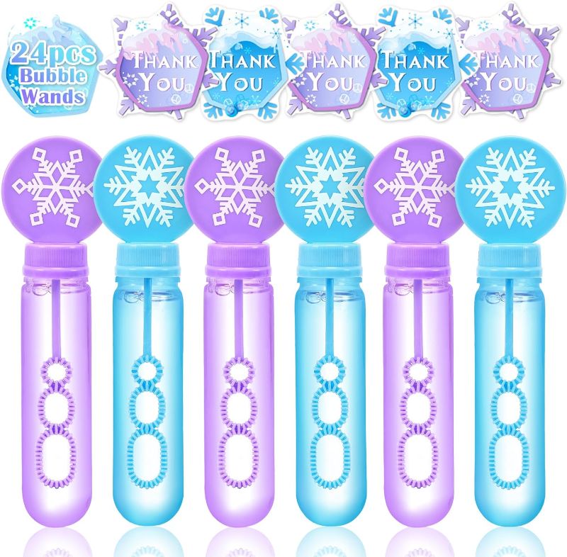 Photo 1 of  Pack Frozen Bubble Wands for Kids Bubbles Party Favors Mini Snowflake Bubbles Bulk, Elsa Birthday Gift Frozen Pinata Filler Goodie Bag Stuffers Frozen Party Favors Supplies 