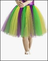 Photo 1 of 4-5 yrs Mardi Gras Costume Set Including Headband Green Yellow Purple Tutu Skirt for Carnival Dress Up Party Accessories