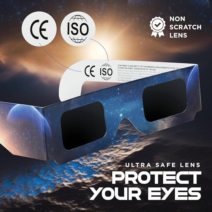 Photo 1 of Solar Eclipse Glasses 4 CE and ISO Certified Safe Shades for Direct Sun Viewin bulk pack over 20 pairs 