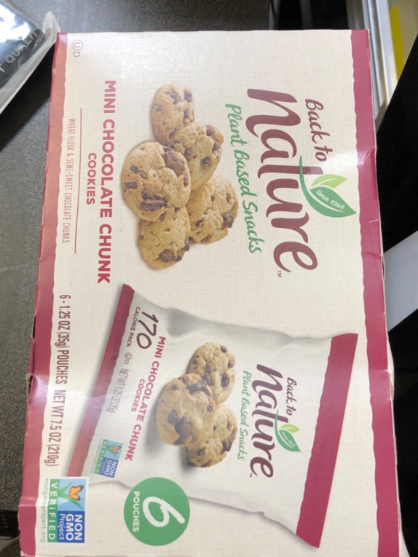 Photo 2 of Back to Nature Mini Chocolate Chunk Cookie, 1.25 Ounce - 6 per pack - 4 packs per case.may 13 2024 exp 