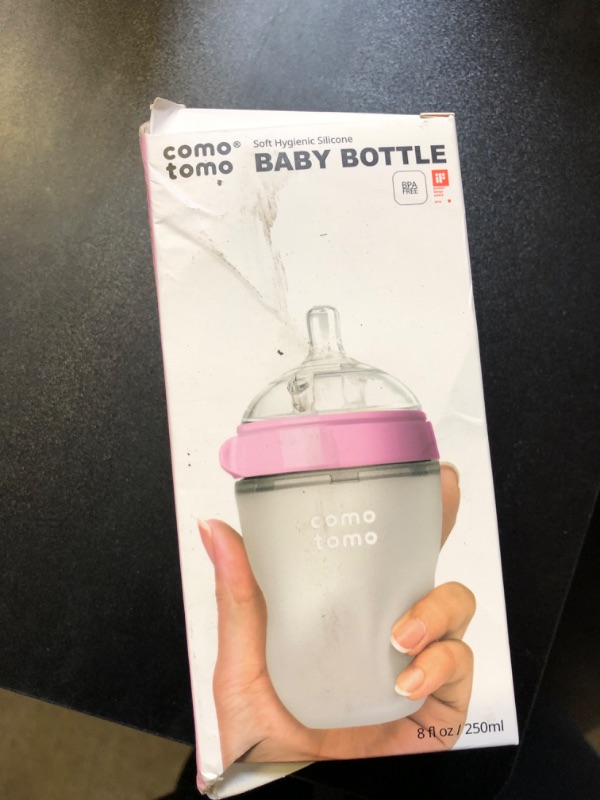 Photo 2 of Comotomo Baby Bottle, Pink, 8 oz 8 Ounce Pink