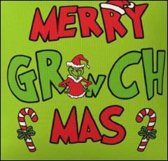 Photo 1 of  Set of 4 Merry Christmas Grin-ch Pillows Decor Grinchmas Farmhouse Throw Pillow Covers for Home Office Sofa Couch Bed Decoration