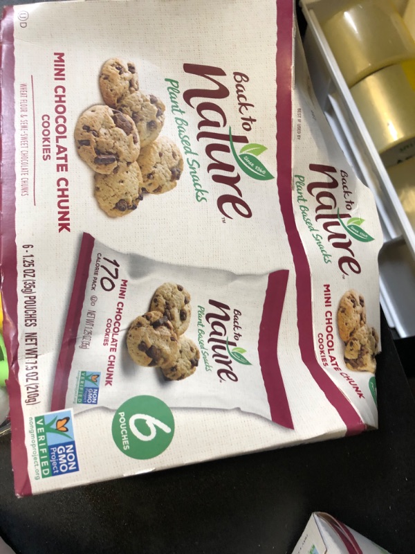 Photo 2 of Back to Nature Mini Chocolate Chunk Cookie, 1.25 Ounce - 6 per pack - 4 packs per case.expired 