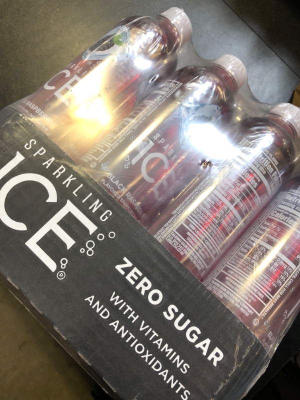 Photo 2 of Sparkling ICE, Black Raspberry Sparkling Water, Zero Sugar Flavored Water, with Vitamins and Antioxidants, Low Calorie Beverage, 17 fl oz Bottles (Pack of 12) expired 