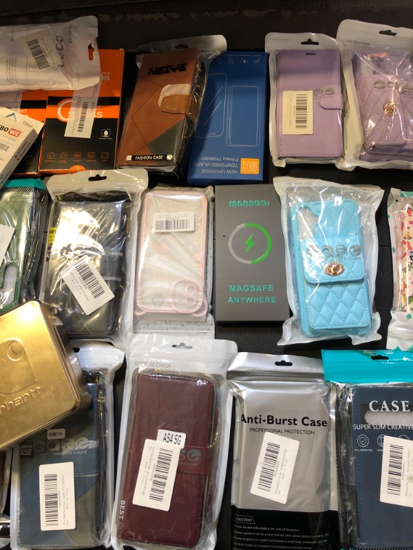 Photo 2 of phone case mystery bag lot filled with phone cases color , styles and shapes do vary on item sold as is no returns or exchanges pink teal Lavender rose gold iphone and android 