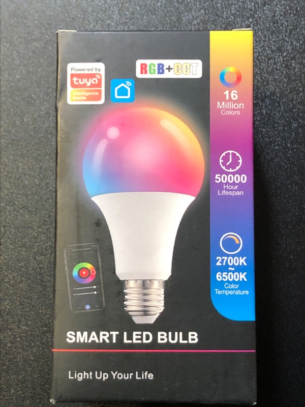 Photo 2 of mart Light Bulbs, Smart Bulbs That Compatible with Alexa & Google Assistant, RGBCW Led Color Changing Light Bulbs, Dimmable