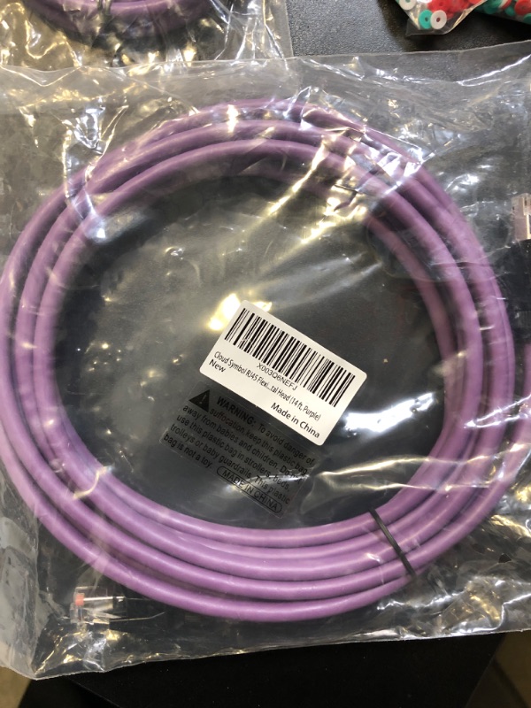Photo 2 of RJ45 Flexibility Industrial Ethernet Cable Cat-6 Twisted Pair Tape Shielding with Nickel Plated Shielded Copper Crystal Head (14 ft, Purple) Purple 14 ft