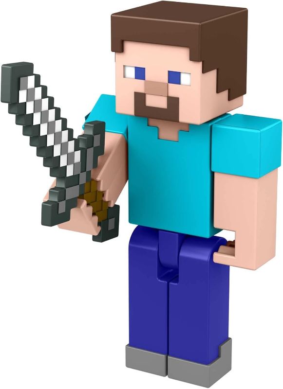 Photo 1 of Minecraft Steve Action Figure, 3.25-in, with 1 Build-a-Portal Piece & 1 Accessory, Building Toy Inspired by Video Game, Collectible Gift for Fans & Kids Ages 6 Years & Older
 