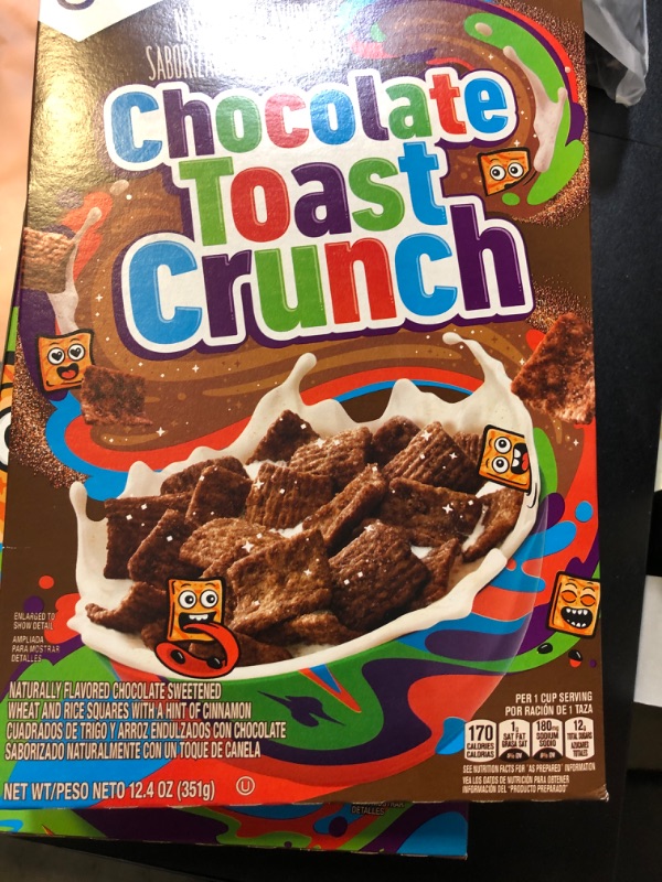 Photo 2 of Chocolate Toast Crunch Breakfast Cereal, 12.4 OZ Cereal Box Chocolate 12.4 Ounce (Pack of one 