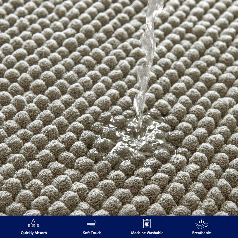 Photo 1 of Rugs Chenille Bath Rug Soft Short Plush, Water Absorbent Shower Mat Quick Dry Machine
