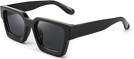 Photo 1 of FEISEDY Retro 90s Square Sunglasses for Women Men Trendy Chunky Rectangle Sunglasses UV400 Protection B2385
