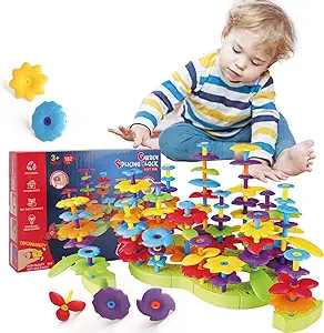 Photo 1 of EVA Flower Garden Building Toys for Girls 3 4 5 6 7 Year Old, TSTEM Educational Activity Toys and Girls Birthday Gift Flower Stacking Toys for Kids (182PAC)
