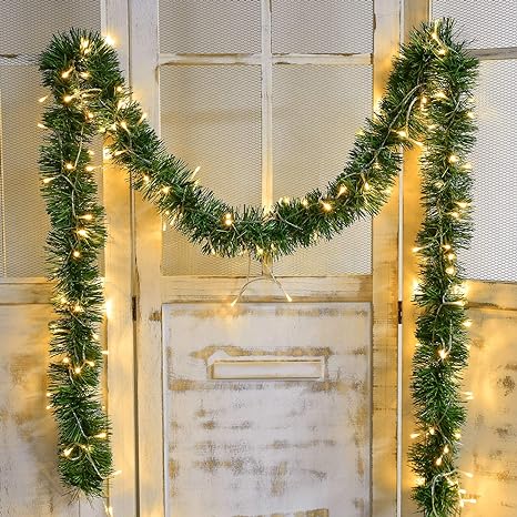 Photo 1 of faux ydec Artificial Christmas Garland Decoration, Lighted Pine Garland Soft Greenery Garland with for Holiday Party Decoration, Outdoor/Indoor Use 
