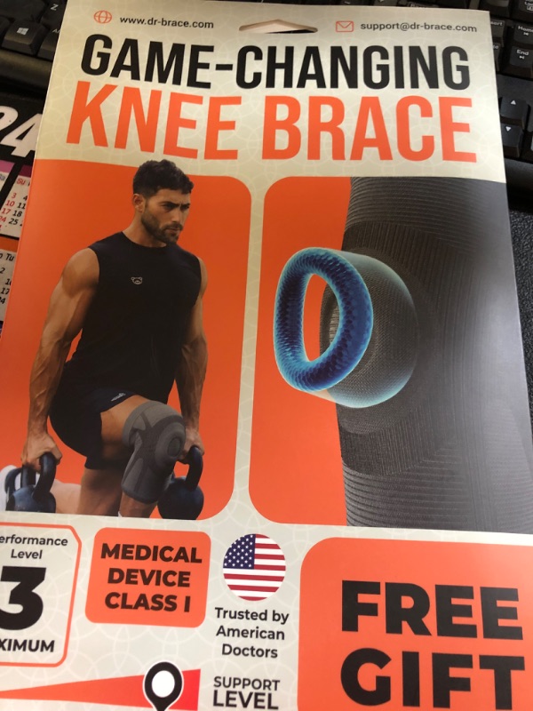 Photo 1 of DR. BRACE ELITE Knee Brace For Knee Pain, Compression Knee Sleeve With Patella Pad For Maximum Knee Support And Fast Recovery For Men And Women-Please Check How To Measure Video (Neptune, Large) 