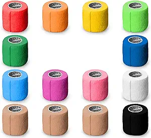 Photo 1 of (14-Pack) 2” x 15 FT | Self Adhesive Non Woven Bandage Wrap – Breathable Self Adherent Wrap for Pets - Athletic Elastic Cohesive Bandage for Sports Injury: Ankle, Knee & Wrist Sprains (Rainbow)