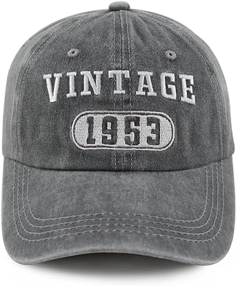 Photo 1 of Vintage 1954 Baseball Hat for Men Women, Funny Adjustable Cotton Embroidered 70th Birthday Baseball Cap