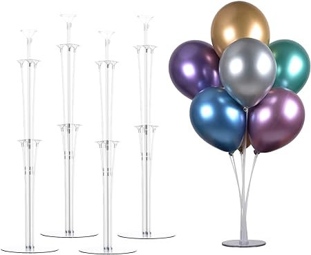 Photo 1 of LANGXUN 4 Set 28" Height Table Balloon Stand Kit for Birthday Party Decorations and Wedding Decorations, Happy Birthday Balloons Decorations for Party and Christmas Balloon Decorations (4 Pack)