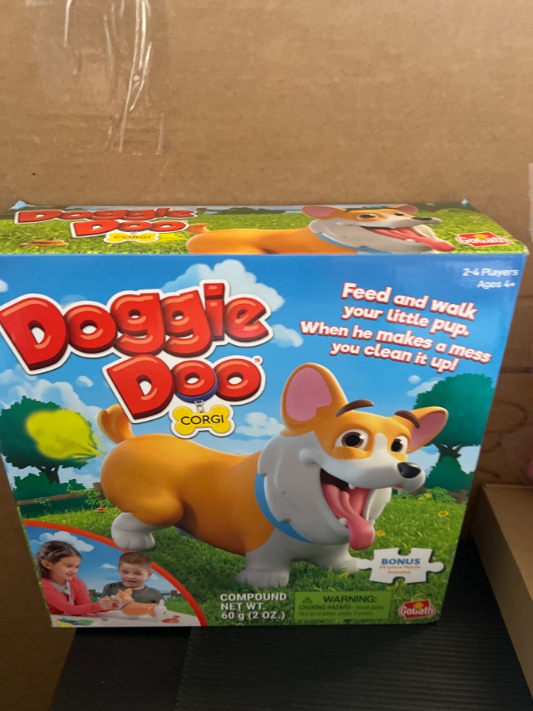 Photo 2 of Doggie Doo Corgi Game - Unpredictable Action - Feed The Doggie and Collect His Doo to Win - Includes 24-Piece Puzzle by Goliath