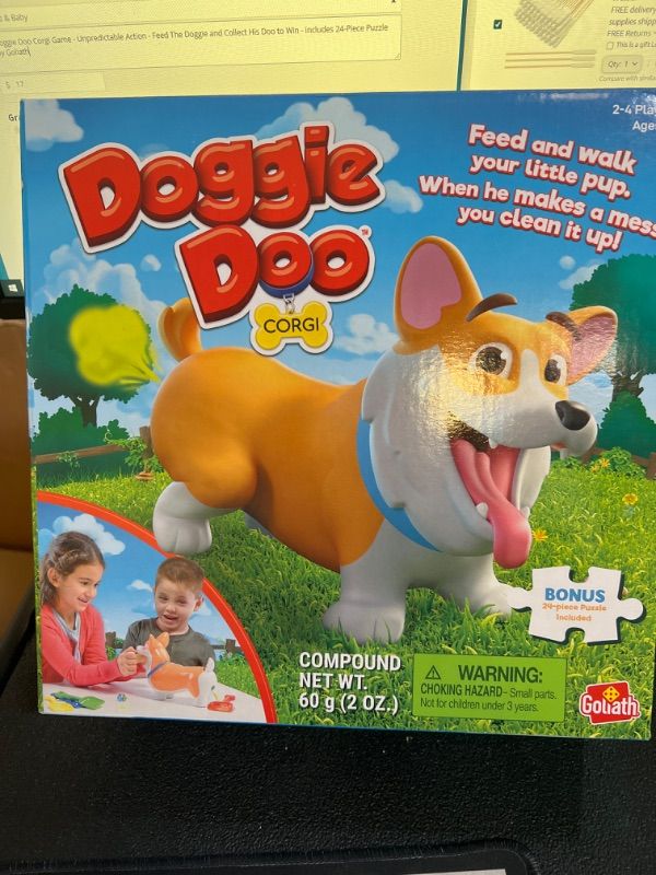 Photo 2 of Doggie Doo Corgi Game - Unpredictable Action - Feed The Doggie and Collect His Doo to Win - Includes 24-Piece Puzzle by Goliath